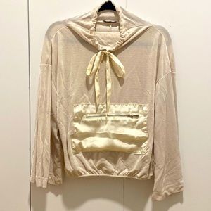 Zara sporty sweater, Size 5 (equivalent to Small), gold beige tone.